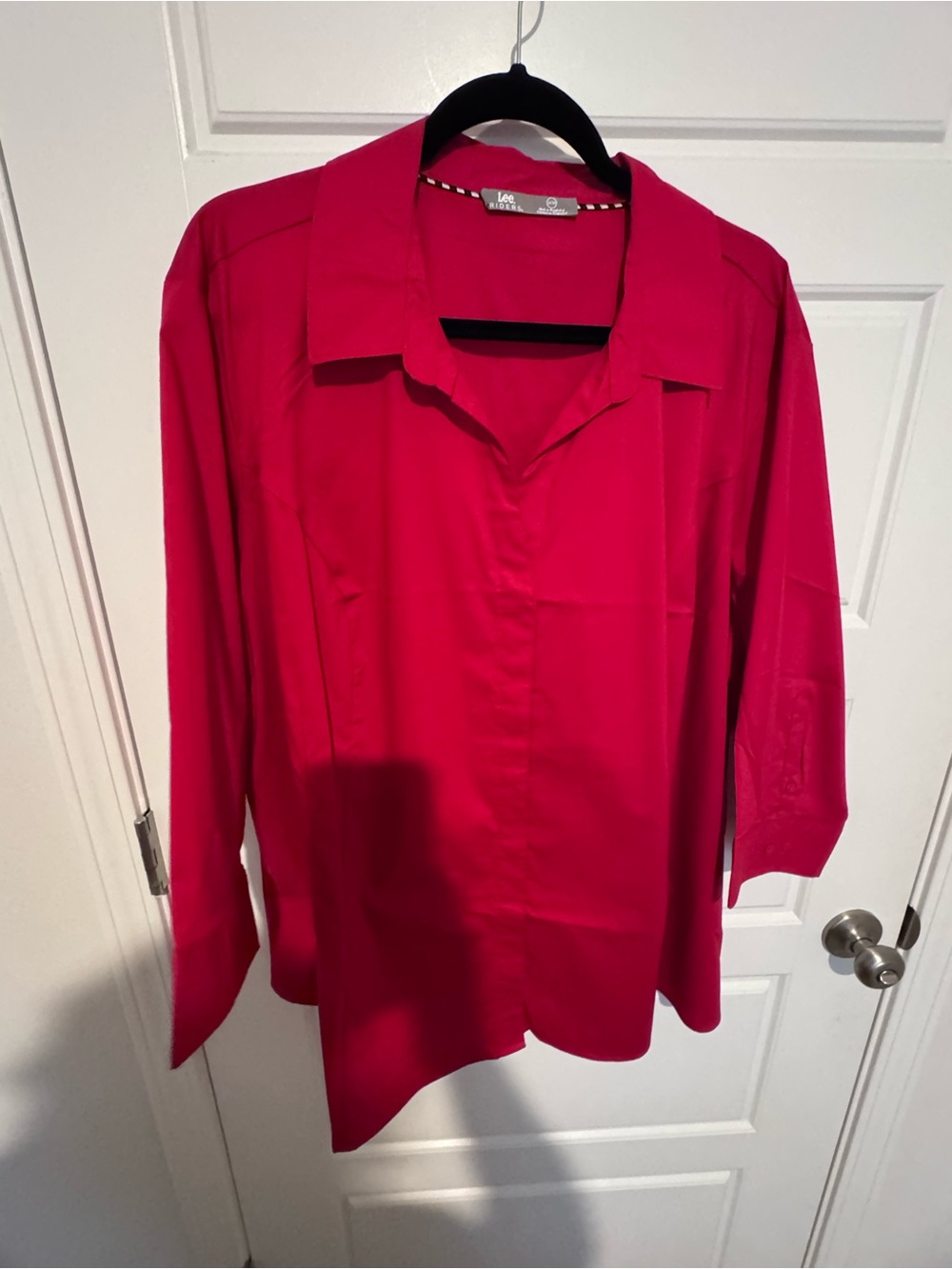 Lee Women's Bright Red Button-Down Shirt